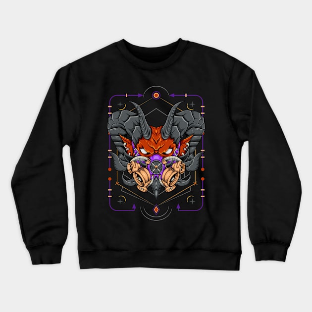 Devil face with apocalypse mask Crewneck Sweatshirt by AGORA studio